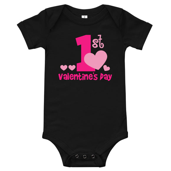 1st Valentine's Day Baby short sleeve one piece