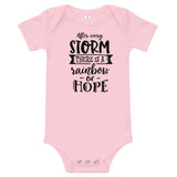 After every storm there is a rainbow of hope Baby short sleeve one piece