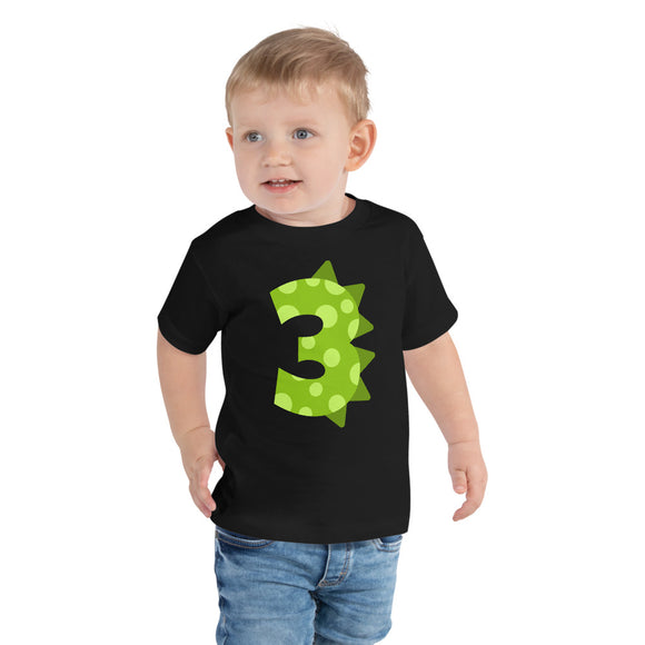 3rd Birthday Dinosaur Toddler Short Sleeve Tee