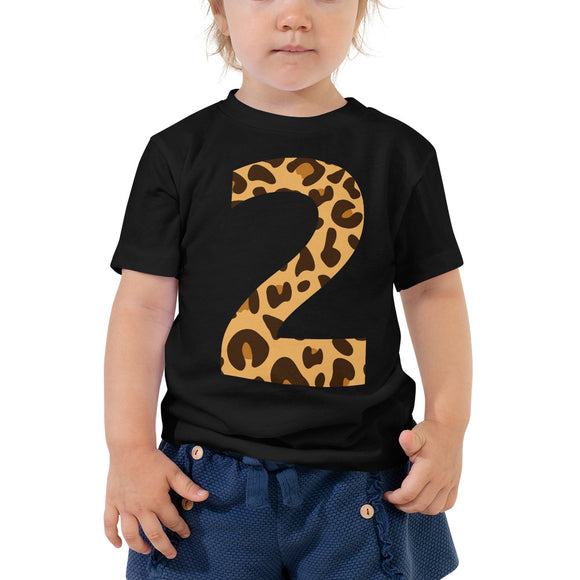 2nd Birthday Animal Print Short Sleeve Tee