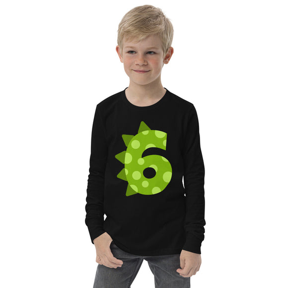 6th Birthday Dinosaur Long Sleeve Shirt