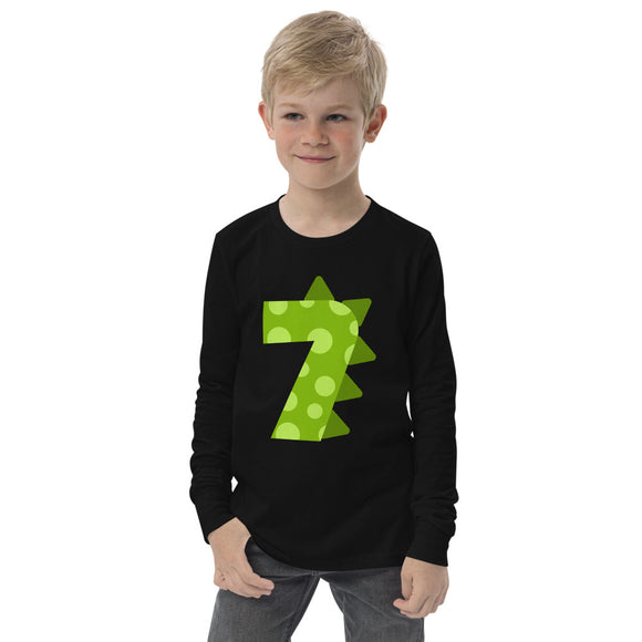 7th Birthday Dinosaur Long Sleeve Shirt